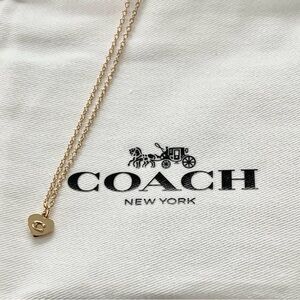 Coach Gold Necklace Heart Shaped Pendant - NEW
